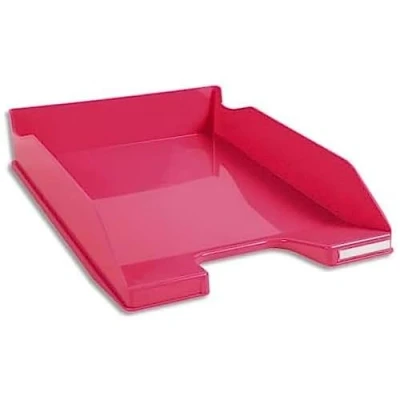 Bild av Exacompta Ref 113284D 1 COMBO MIDI brevkorg mått 34,6 x 25,5x 6,5 cm för A4+ dokument kapacitet 500 ark färg hallon glansig Levereras med etiketthållare
