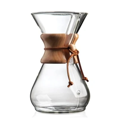 Bild av Chemex Pour Over glas kaffebryggare klassisk serie 10 kopp exklusiv förpackning