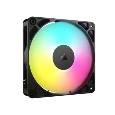 Bild av CORSAIR RS120 ARGB 120 mm PWM Fläkt Daisy Chain Anslutning Lågbrusig Magnetisk Kupollager Enkelförpackning Svart