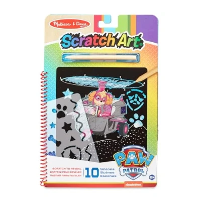 Bild av Melissa &amp; Doug PAW Patrol Scratch Art Pad Skye färg avslöja resa aktivitetsplatta