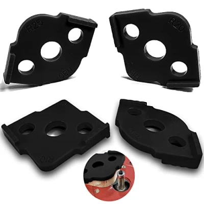 Bild av 4 stycken frässchabloner för överfräs, radie jigg router mallar, handkanttrimmer, gravyrmaskin, träbearbetningsverktyg (R5 R10 R15 R20 R25 R30 R35 R40)