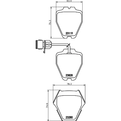 Bild av HELLA 8DB 355 008 791 Jeu de plaquettes frein avec contact du palpeur d&#039;usure intégré accessoires AUDI: A8 D3, D2
