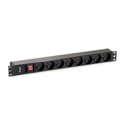 Bild av Equip 333285, 1U, horisontell, Plast, Svart, 8 AC utgångar, 1,8 m