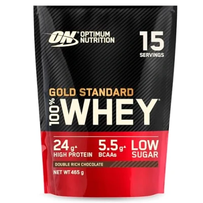 Bild av Optimum Nutrition Optimal ON Gold Standard Whey Proteinpulver, Double Rich Chocolate, 14 portioner, 450 g