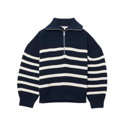Bild av Tommy Hilfiger Curve Stitch 1/2 ZIP Stickad tröja, Storlek: 50, Desert sky/ivory petal
