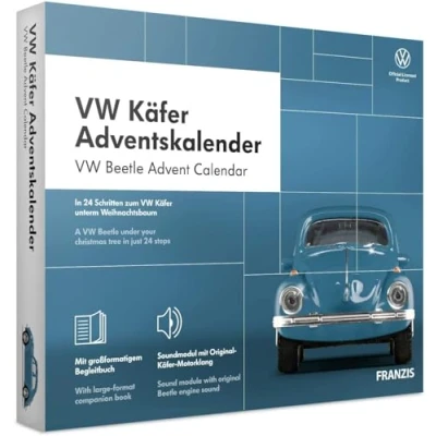 Bild av FRANZIS 67098 VW Käfer Adventskalender 2020 In 24 Schritten zum unterm Weihnachtsbaum, Bausatz für das detailgetreue Modell Auto im Maßstab 1:43, empfohlen ab 14 Jahren