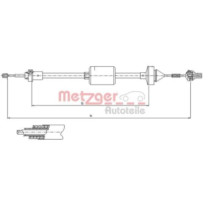 Bild av METZGER 10.2842 Câble d&#039;Embrayage COFLE RENAULT: CLIO 1