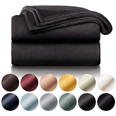 Bild av Blumtal Fleecefilt 270 x 230 Antracit OEKO TEX® certifierad, Sofffilt, Cocooningfilt Tjock, mjuk och varm Hög kvalitet