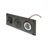 Bild av ProCar inbyggt uttag med USB C/A dubbelt omkopplingsbart + 1 eluttag 12 V, 24 V 20 A 2 läder