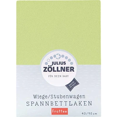 Bild av Julius Zöllner frotté spännlakan för baby och barnsäng, 60 x 120 cm till 70 140 cm, Standard 100 av OEKO TEX, grön
