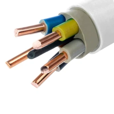 Bild av NYM J kabel för våta utrymmen stark ström elkabel installationskabel (5g4 mm2, vit, 25 m)