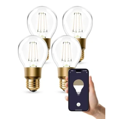 Bild av Refoss WiFi ljuskälla E27, Dimbar LED Vintage, Varmvit, 6W (Motsvarar 60W), A19 Smart Edison Lampa, Kompatibel med Alexa och Google Assistant, ingen hubb krävs