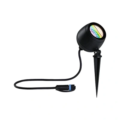 Bild av Paulmann 94769 Plug &amp; Shine LED trädgårdsspotlight Kikolo Smart Home Zigbee IP65 6,2 W 400 lm dimbar 261 mm antracit Kst/aluminium 3000 6500 K RGBW+
