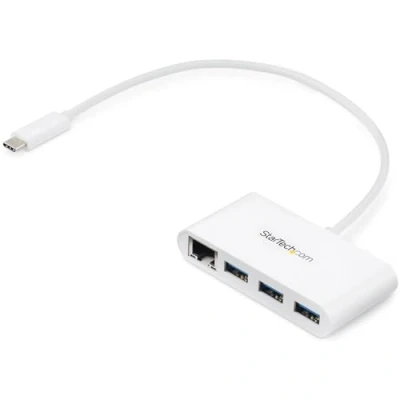 Bild av StarTech.com USB C Hub 3 Port with Gigabit Ethernet porte Vit