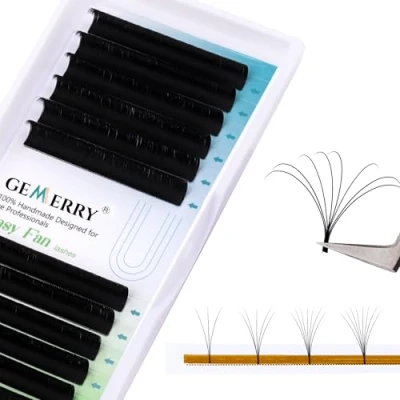 Bild av Easy Volume Lashes 0.05 Eyelash Extension Silk Bouquet Russian d Curl 14mm 3D 5D 6D 8D Natural Individual by GEMERRY (0.05 16mm)
