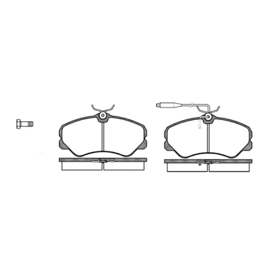 Bild av REMSA 0261.02 Jeu de plaquettes frein Essieu avant contact signal d&#039;usure inclus avec vis/boulons accessoires, ressort