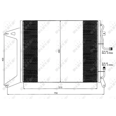 Bild av NRF Easy Fit 35451 Condenseur De Clim avec bague d&#039;étanchéité Aluminium 570 R 134a