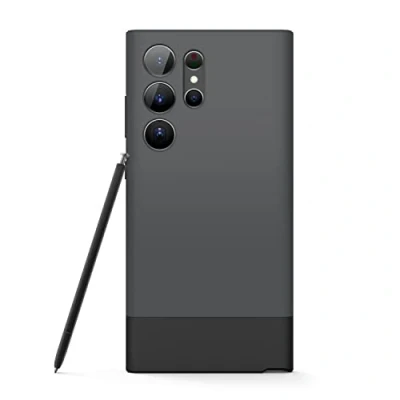 Bild av Elago Glide Kompatibel med Samsung Galaxy S23 Ultra fodral, exakta kameraskärningar, fallskydd, stöttåligt skyddsfodral, PC + TPU hybridteknik, heltäckande design (mörkgrå svart)