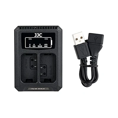 Bild av JJC USB dubbel batteriladdare adapter för Nikon Z30 Z50 Zfc digitalkamera EN EL25 batteri