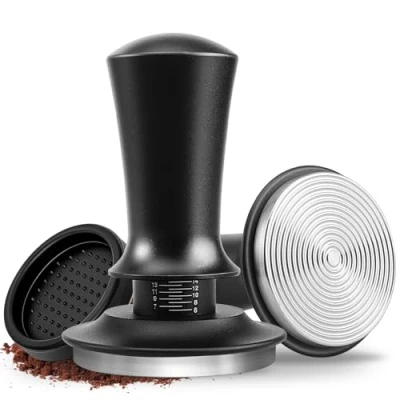 Bild av Kaffetamper, hicoosee 58 mm Maskinmanipulering Justerbart Djup Espressomanipulering i Rostfritt Stål För Kaffemaskin