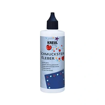 Bild av KREUL 49602 Smyckesstenslim 125 ml flaska, vattenbaserad torkar transparent, med fint munstycke för exakt limning av smyckena