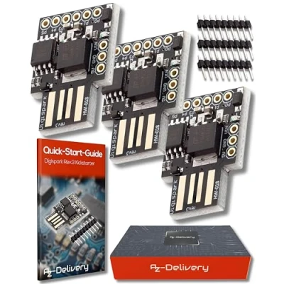 Bild av AZDelivery 3 x Digispark Rev.3 Kickstarter med ATTiny85 och USB kompatibel Arduino inklusive en E Book!