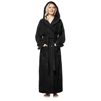 Bild av Badrock med huva för kvinnor, ankellängd, Färg: Svart, Storlek kvinnor: XL long, unisex: XXL long