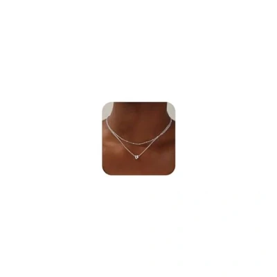 Bild av TINGN Damer silverkedja med bokstäver, 14K vitguld förgylld liten silver monogram initial dubbel kedja choker personliga bokstäver A Z för kvinnor tonåringar flickor smycken, Guld