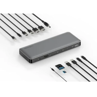 Bild av Kensington AD2010T4 Thunderbolt 4 Dockningsstation med 96 W Power Delivery, Dubbla Bildskärmar 8K/4K, Micro SD kortläsare, 2 x HDMI, Ethernet, USB C 3.2 och A portar (K34111EU)