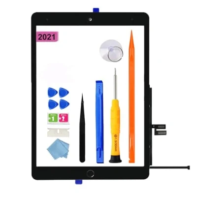 Bild av JPUNG Digitizer för iPad 9 skärm pekskärm 10,2 tum 2021, 9. Gen A2602 A2603 A2604 A2605 ersättningsskärm, med hemknapp + videoinstruktion, verktygsset