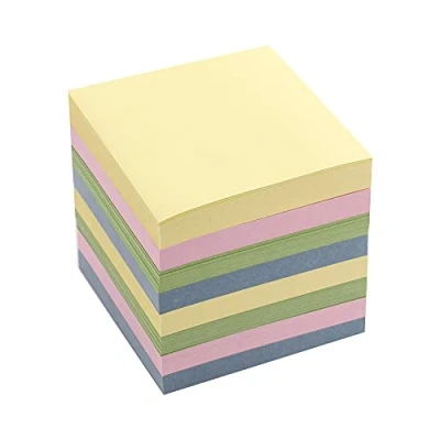 Bild av D.RECT Anteckningsblock reservpapper (för anteckningslåda) 85 x 80 mm ca 750 ark sorterad pastellfärgblandning