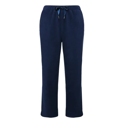 Bild av Ulla popken dam stora storlekar plus storlek loungewear fleecebyxor, raka ben, elastisk linning, Midnattblå, 32W x 32L