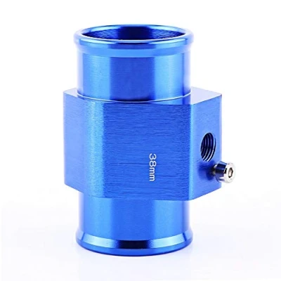 Bild av Temperatursensor adapter, Keenso vattentemperatursensor universell aluminiumlegering radiator slangtätning 26 mm 40 blå (38 mm)