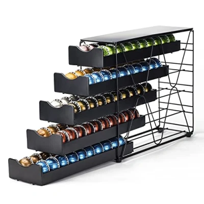 Bild av Bagoo Kaffekapselhållare för Nespresso Vertuoline, låda i flera nivåer Vertuo kapslar, förvaring (5 nivåer)