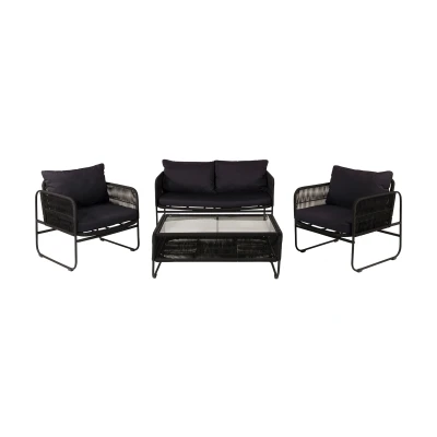 Bild av Venture Home Utah 1383 022 Loungeset bord, soffa, fåtöljer, svart