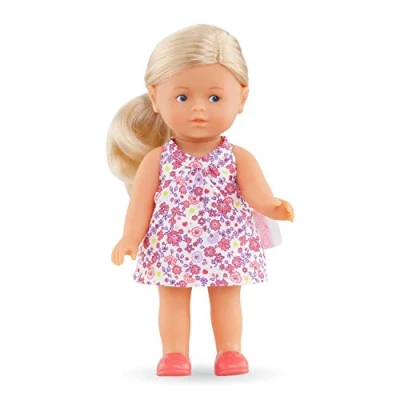 Bild av Corolle 9000240010 Mini Corolline Docka Rosy, 20 cm Fräknigt Ansikte, Långt, Tjockt Blont Hår som man Kan Frisera, Mjuk Vinylkropp, Mild Doft av Vanilj och en Blommig Klänning, Från 3 år