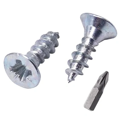 Bild av SKIR&#039;CO (Förpackning med 100 st) Zinkpläterat stål 3,5 x 10 mm silver träskruvar, Pozidriv försänkt huvud, spånskivskruvar, PZ helt gängad (100, mm)