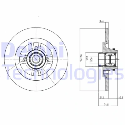 Bild av Bromsskiva DELPHI BG9025RS