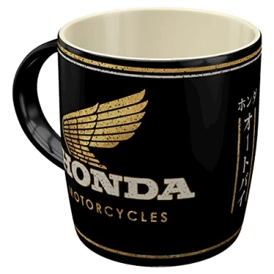 Bild av Nostalgic Art Kaffemugg i retrostil, 330 ml, Honda MC Motorcycles Gold Presentidé för fans, Official License Product (OLP), kopp av keramik, vintagedesign