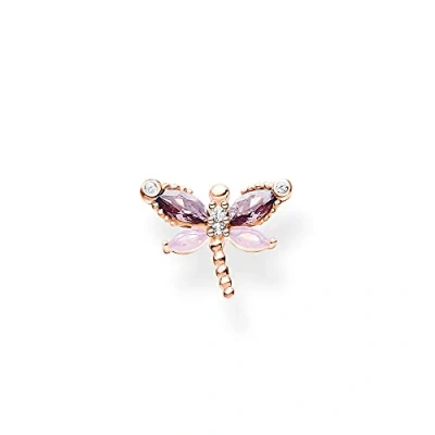 Bild av Thomas Sabo H2188 321 7 Charm Club örhänge, piercing i form av en fjäril med stenar, 925 Sterlingsilver förgylld roséguld, cirkon