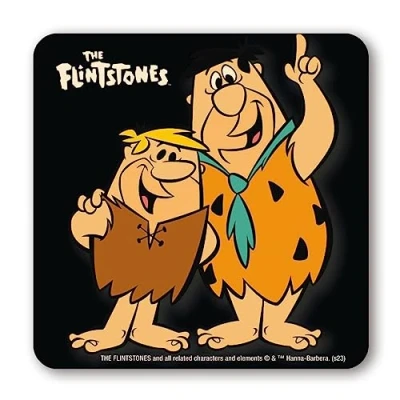 Bild av Logoshirt® The Flintstones I Fred Feuerstein &amp; Barney Geröllheimer underlägg kork 10 x cm hållbart tryck licenserad originaldesign