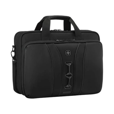 Bild av WENGER Legacy Black Series Brief laptopväska för upphängning, bärbar dator upp till 16 tum, surfplattefack, portfölj, 15 l, kontor business uni, svart, 653630, Laptop Tasche