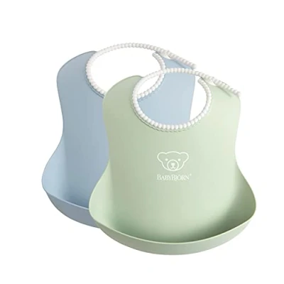 Bild av Babybjörn Haklapp 2 pack, Blekgrön/Blekblå
