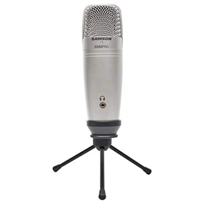 Bild av Samson C01U Pro USB Studio Condenser Microphone with a Headphone Output for Zero Latency Monitoring Silver