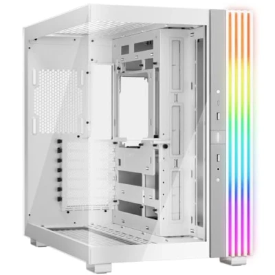 Bild av be quiet! Light Base 600 DX svart PC hölje, hisnande panoramabild, show Case, dubbel kamberdesign, massiv ARGB LED remsor, inverterade och kan användas horisontellt, backside connector design