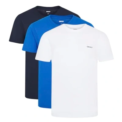 Bild av DKNY Herr 3 pack t shirt 100% bomullsdesigner, oliv/kol/marinblå, S
