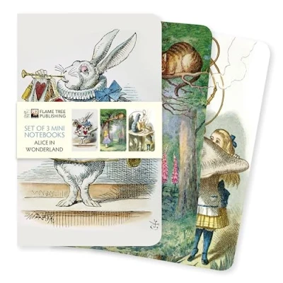Bild av Alice in Wonderland Mini Notebook Collection: Unser beliebten Notizbücher im 3er Pack mit flexiblen, künstlerisch gestalteten Einbänden jeweils unterschiedlichen Motiven des Künstlers