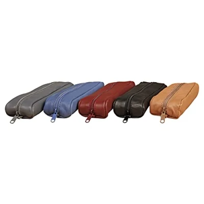 Bild av Clairefontaine Ref 77012C åldersväska läder ovalt pennfodral 18,5 x 5 3 cm i storlek lämplig för lagring och transport av pennor, pennor tillbehör blandade färger (paket med 8)