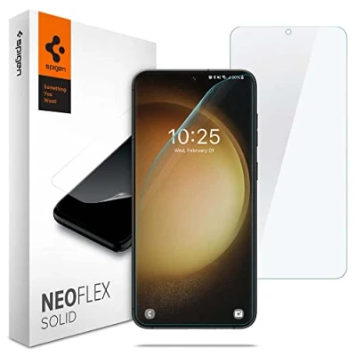 Bild av Spigen NeoFlex Solid Skärmskydd kompatibel med Samsung Galaxy S23, 2 Stycken, Vatteninstallation, Full Täckning, Responsiv Touch, Case friendly, PET Film