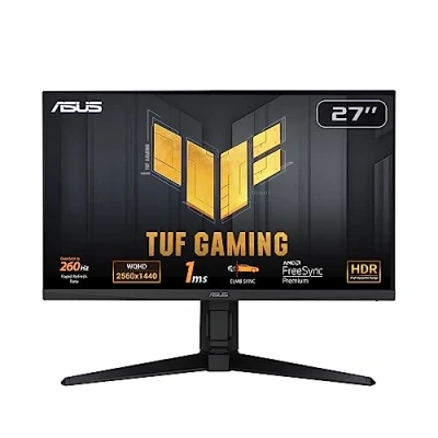 Bild av ASUS TUF Gaming VG27AQML1A 27 tums WQHD skärm 260 Hz, 1 ms GtG, G Sync, FreeSync, Adaptive ELMB, GameFast, DisplayHDR 400 Fast IPS, 16:9, 2560x1440, USB, DP, HDMI, ergonomisk, högtalare